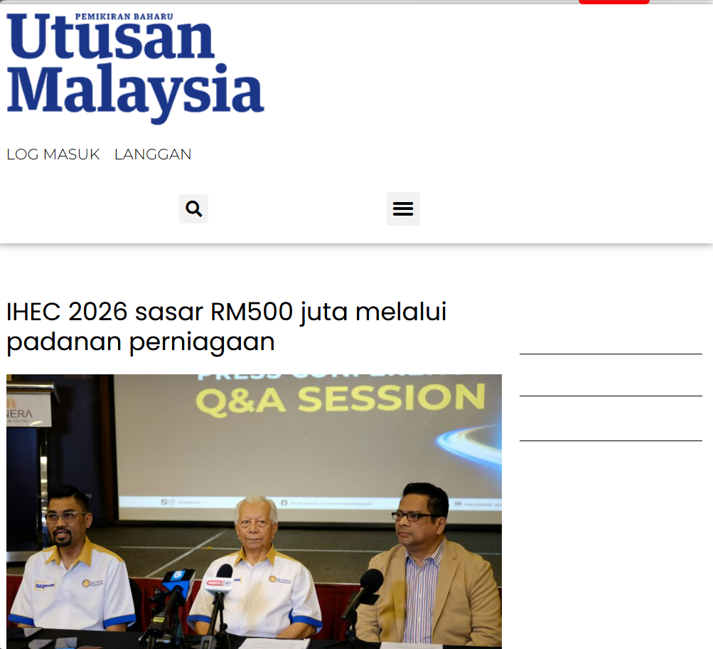 Berita Ekonomi: IHEC 2026 Sasar RM500 Juta